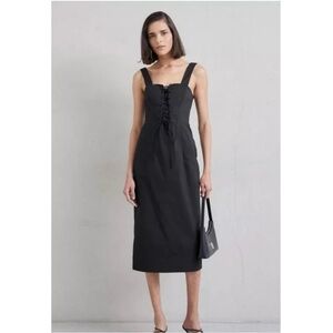 STAUD Black Midi Dress